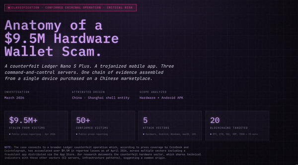 Supply Chain Attack Analysis: Counterfeit Ledger Nano S Plus with ESP32-S3 Implant